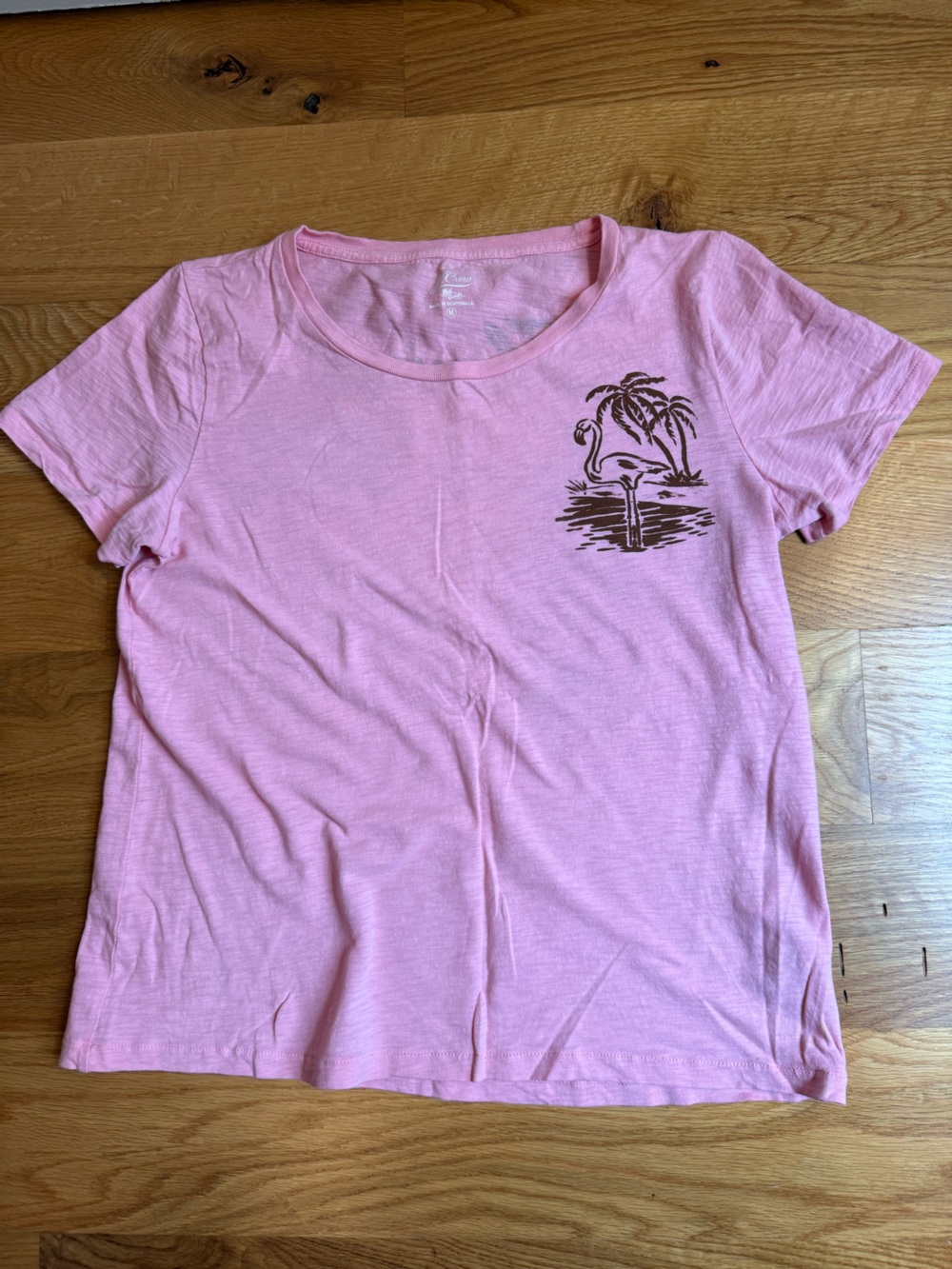 JCrew Pink Flamingo Seaside Club Graphic Tee